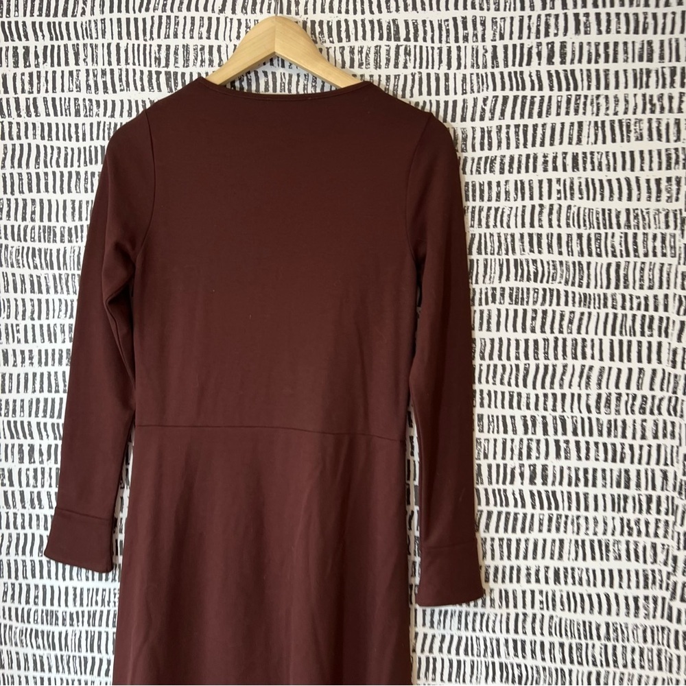 Kettlewell Colours Long Sleeve Maxi Freya Dress – Burgundy / Chocolate Brown - Picture 2 of 11